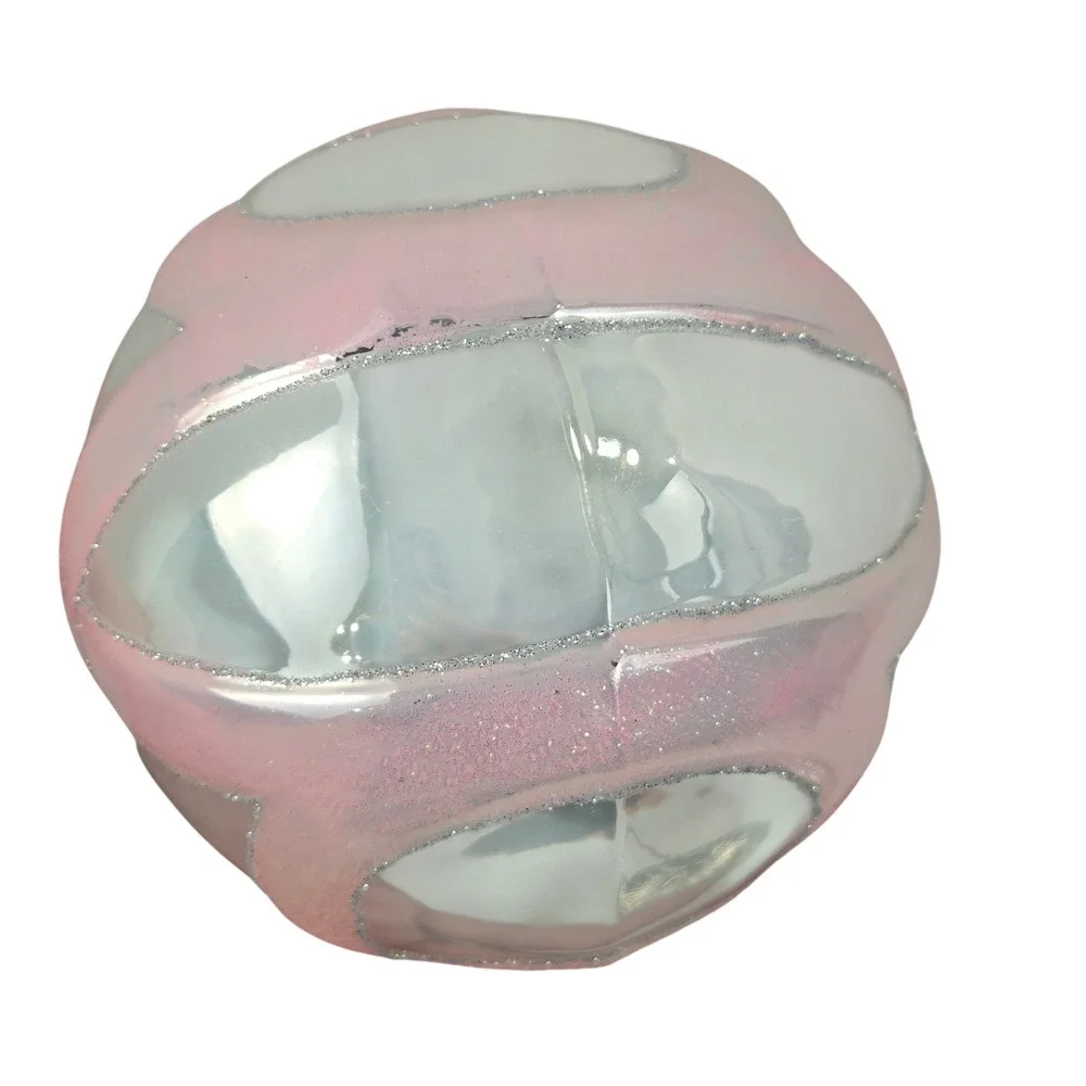 Vtg 2001 Komozja Poland Joy To The World Glass Breast Cancer Ornament Kurt Adler